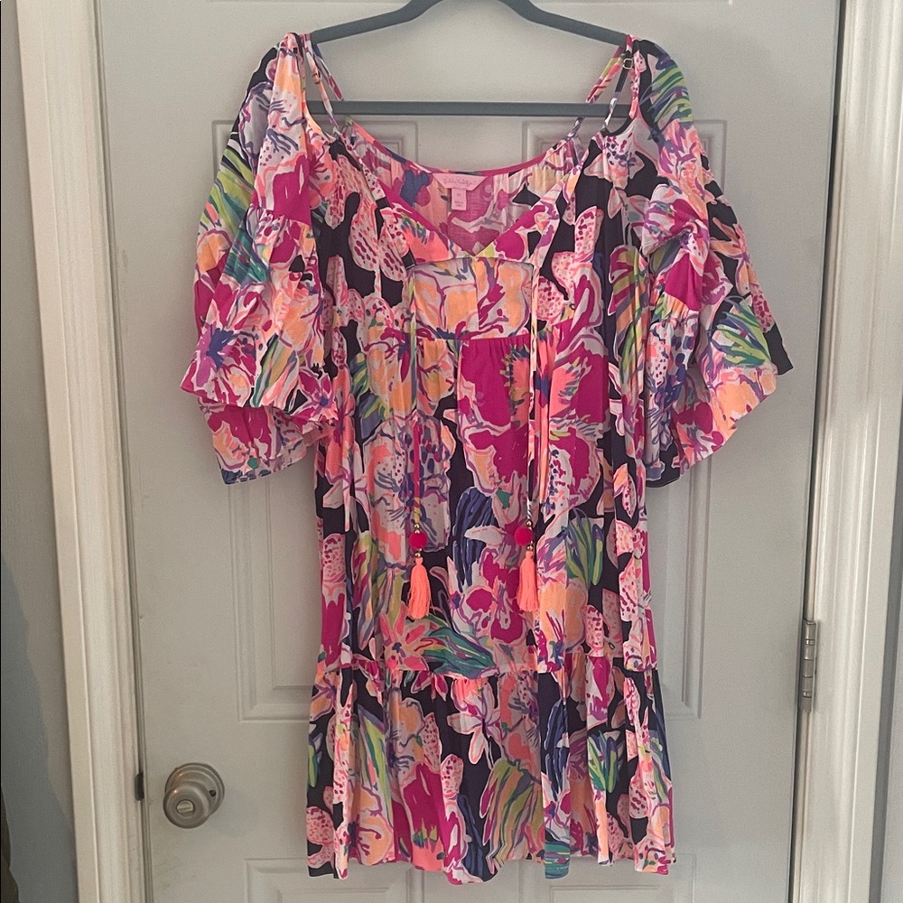 Lilly Pulitzer Pink and Blue Floral Mini Dress